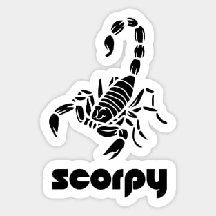 Scorpio - Scorpy black Logo T-shirt for Birthday Gift Sticker
